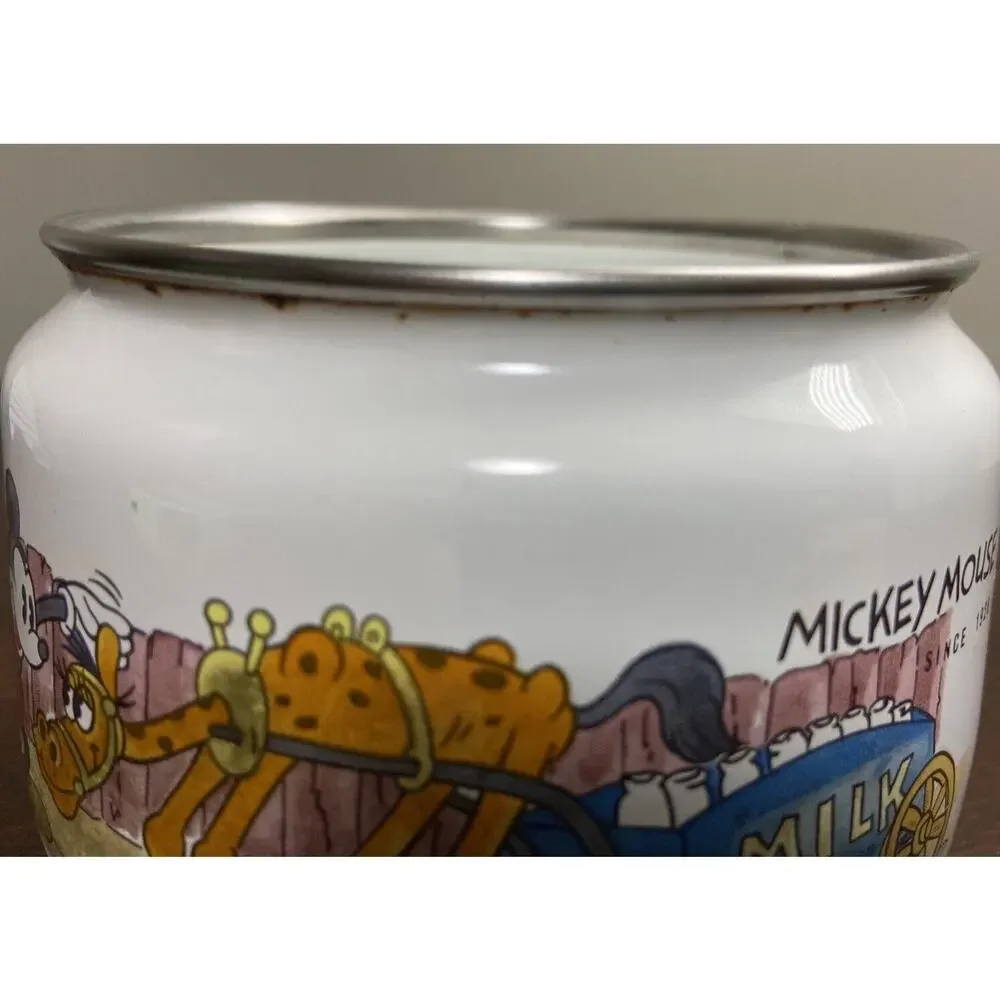 Vintage Mickey Mouse Metal Canister Dish Lid RARE Japan Walt Disney‎ Productions